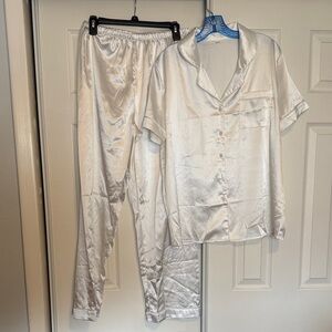 Amazon Women's Satin Pajama Set - Cream